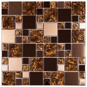 Pastilha De Aço Inox Metal Glass Mosaic Espelhado/escovado