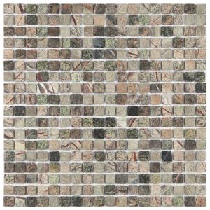Pastilha De Mármore Slim Glass Mosaic Marrom Claro/escuro