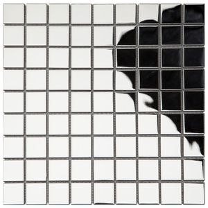 Pastilha De Aço Inox Metal Glass Mosaic Prata Espelhado