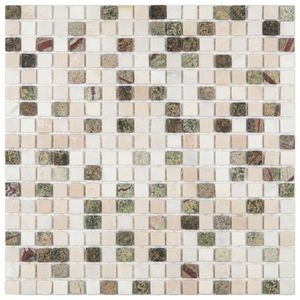 Pastilha De Mármore Slim Glass Mosaic Branco/bege/verde