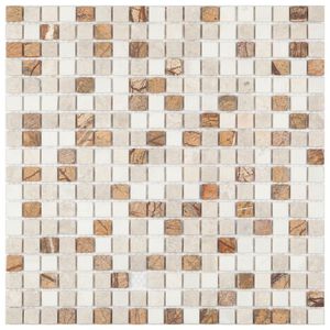 Pastilha De Mármore Slim Glass Mosaic Branco/marrom/cinza