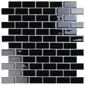Pastilha De Vidro Cristal 29,7x29,7cm Preto
