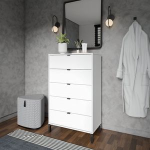 Cômoda Falkk Queens 5 Gavetas Branco