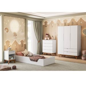 Conjunto Dormitório Infantil Retrô Sonhare Branco