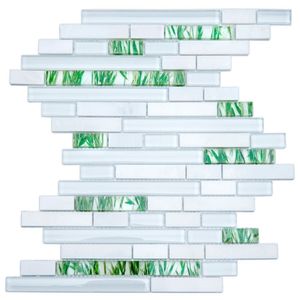 Pastilha De Mármore Com Vidro E Alumínio Glass Stone Cinza/verde