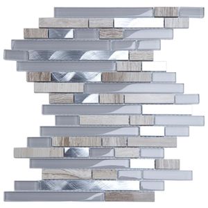 Pastilha De Mármore, Vidro E Alumínio Glass Stone Glass Mosaic Lilas/metal