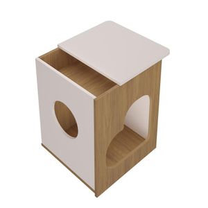 Mesa Lateral Pet Carvalho/off White Artely Carvalho/off White