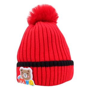 Touca Gorro Infantil Vermelha Ursinho Tamanho único