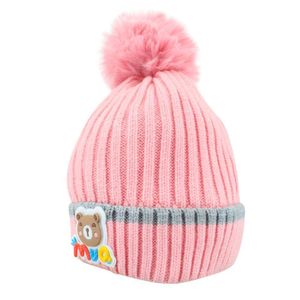 Touca Gorro Infantil Rosa Ursinho Tamanho único