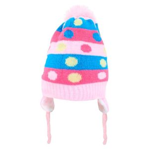 Touca Gorro Infantil Rosa Bolinhas Coloridas Tamanho único