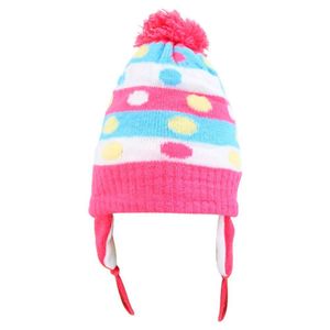 Touca Gorro Infantil Rosa Forte Bolinhas Coloridas Tamanho único