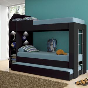 Beliche Ditália Cama Auxiliar Com Kit Luz Cm-15 Cor:preto Preto