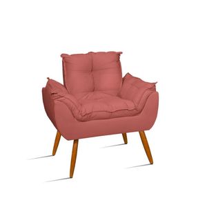 Poltrona Decorativa Sofa Sala Recepção Escritório – Jl Decor Cor:rosa
