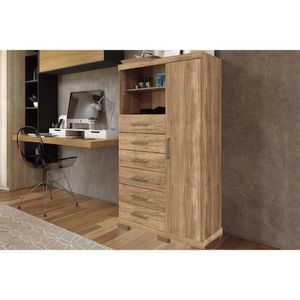 Cômoda Casal Marabá 1.6 C- 1 Porta 2 Nichos E 6 Gavetas C- Pés Atacama - Santos Andirá