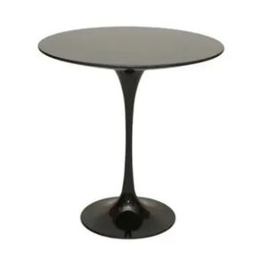 Mesa Lateral Tulipa Saarinen Redonda 51 Cm Laqueada Cor Preto