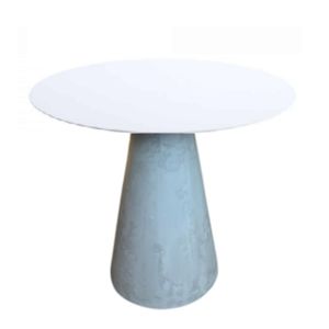 Mesa Lateral Cone Cimento Rústico Tampo Laqueado 51 Cm Cor Branco