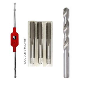 Jogo De Macho M24 X 3,0 + Vira Macho Desandador + Broca 21mm