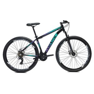 Bicicleta Aro 29 Alumínio Avance Force 24 Vel Freio A Disco Cor:preto Roxo E Azul