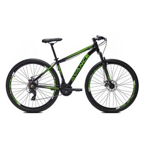 Bicicleta Aro 29 Alumínio Avance Force 24 Vel Freio A Disco Cor:preto E Verde