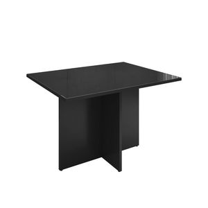 Mesa De Jantar 4 Lugares 120Cm Tampo Em Vidro Paris Casa D Preto