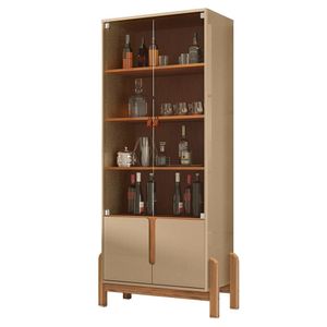 Cristaleira 4 Portas Champagne Cedro