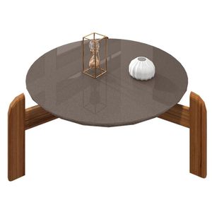 Mesa De Centro Para Sala Cinza Perola Cedro
