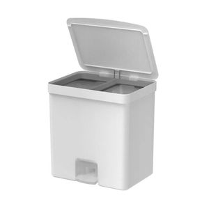 Lixeira Com Pedal Trium 30 L Com Duplo Compartimento Branco Ou