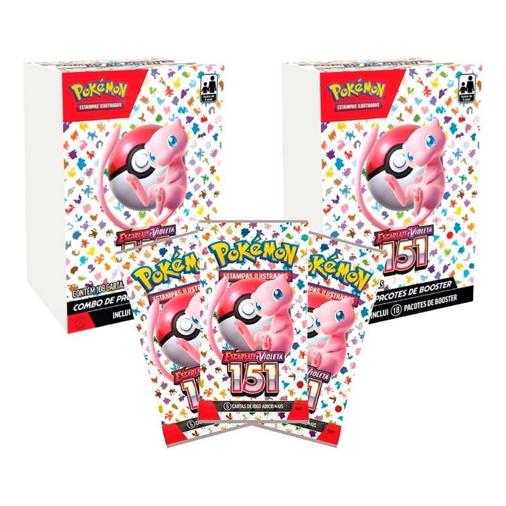 Pacote 6 Cartas Pokemon Escarlate E Violeta 151 - Copag