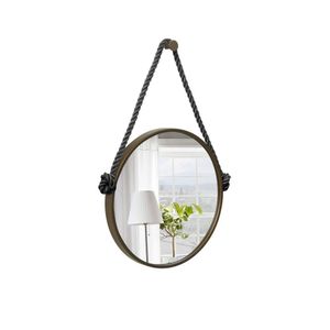 Espelho Decorativo Adnet Alça Corda Naval 40 Cm Redondo