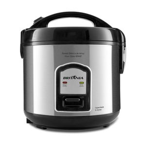 Panela De Arroz Britânia Visor Glass Bpa6p 6 Xícaras Inox 220v