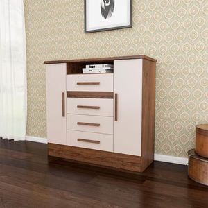 Comoda Laguna 4 Gavetas E 2 Portas De Abrir Rodial Nature/off White