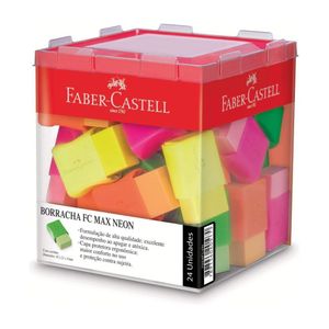 Borracha Faber Max Neon C/cinta Plástica C/24 Ref 7024flvn