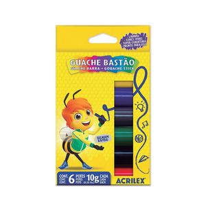 Tempera Guache Bastão Acrilex 6 Cores