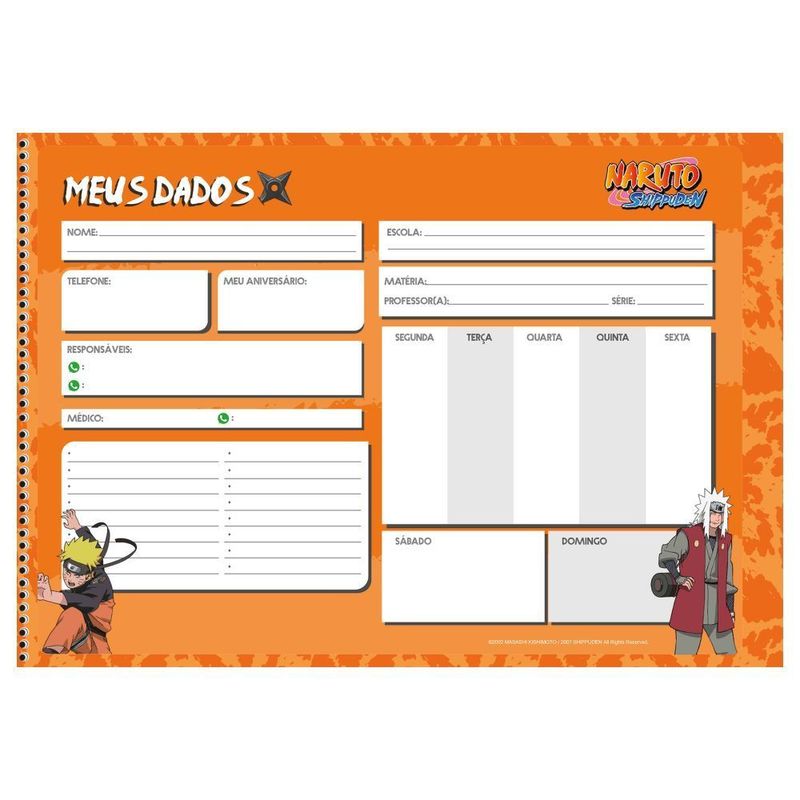 CADERNO DESENHO CD.60FLS SD NARUTO SHIPPUDEN