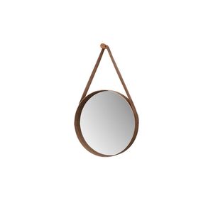 Espelho Redondo Decorativo 60 Cm Com Alça Venezia Castanho