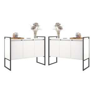 Armario Industrial 3 Portas Balso Branco Conjunto 2 Peças