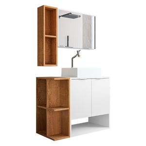 Gabinete Banheiro Star Cuba Dalla Torneira Dl08 E Valv Abs Branco/naturale Branco/naturale