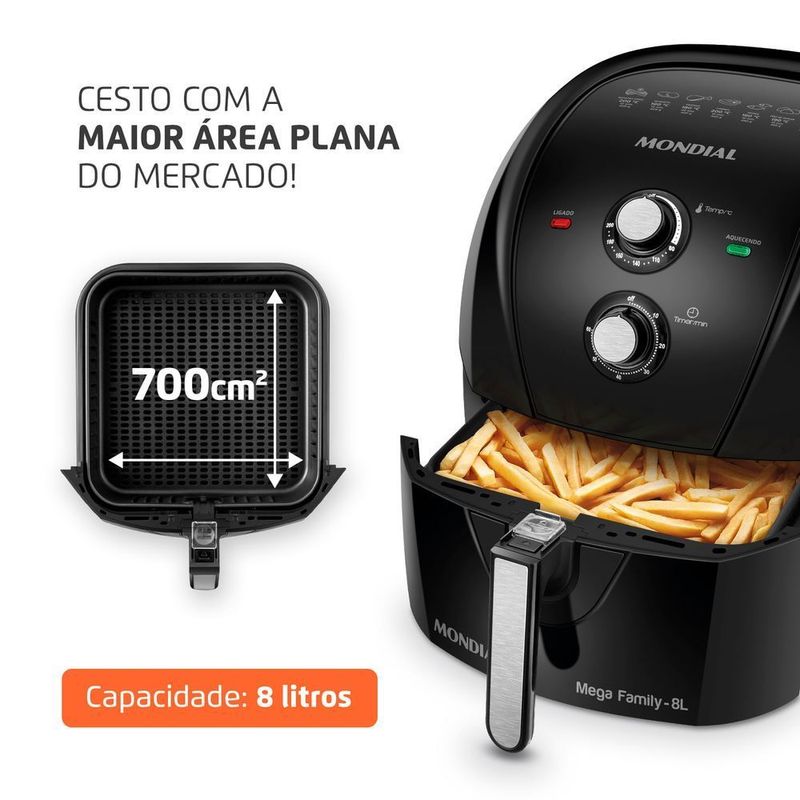 Fritadeira Elétrica sem Óleo Air Fry Britânia 6L BFR15P Preto