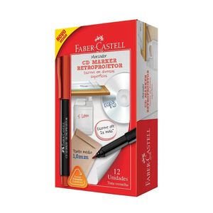 Marcador Cd/dvd Retro Faber 1.0 Verm. C/12
