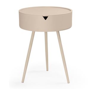 Mesa Lateral-apoio Redonda Multifuncional Mônaco - Nude