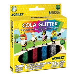 Cola Glitter Acrilex Sortida 23g C/6