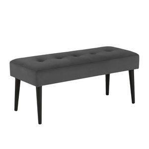 Banco Estofado Theo 1,20m Suede Grafite - Inova Decor