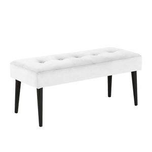 Banco Estofado Theo 1,20m Suede Branco - Inova Decor
