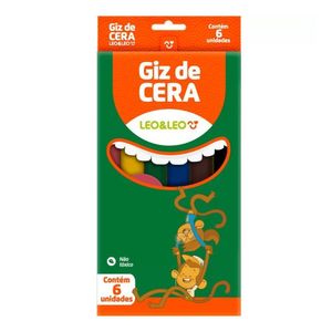 Giz De Cera Léo Fino 6 Cores Pct C/12 4505