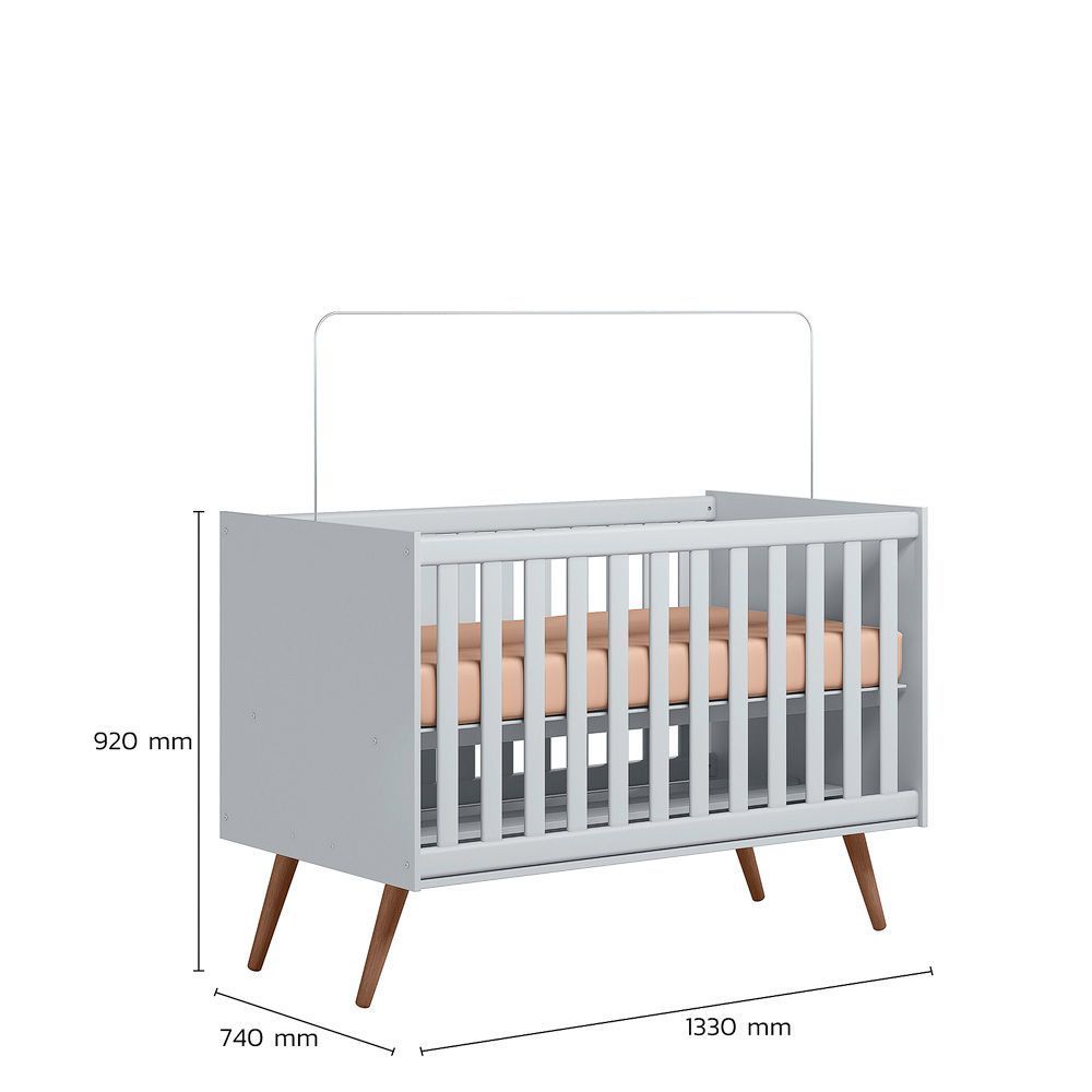 Mini Berço Para Bebê New Baby Rosa/Branco Grade Móvel - Kasa Sofa Decor