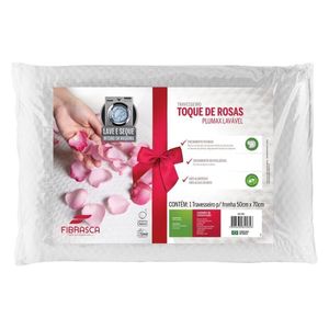 Travesseiro Fibras Siliconadas Toque De Rosas Plumax Lavável P/fronha (50x70) - Fibrasca