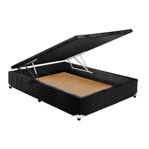 Cama Box Baú Casal Universal Rústico Black (138x188x36) - Paropas