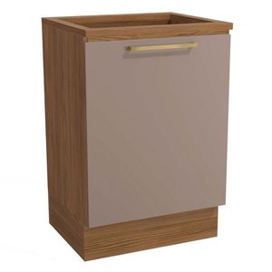 Balcão Para Cooktop Botanic Cb841 60cm Com 1 Porta Kappesberg Nogueira/fendi