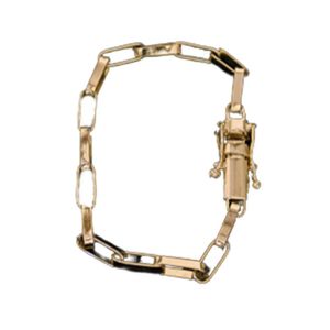 Pulseira Tijolinho Fecho Duplo 4mm Moeda Antiga