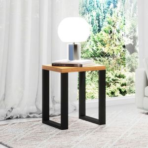 Mesa De Canto Quadrada Em Mdf 44 X 55 Cm F33 Freijó-Preto